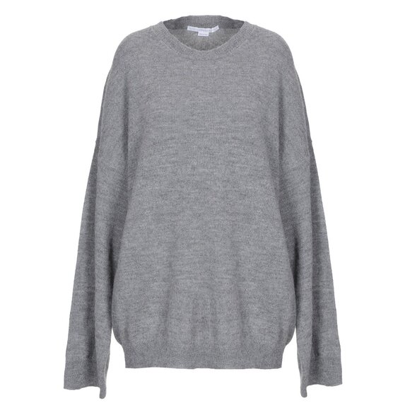 STELLA MCCARTNEY SWEATER GRAY ALPACA VIRGIN WOOL LONG SLEEVE JUMPER US 2 4